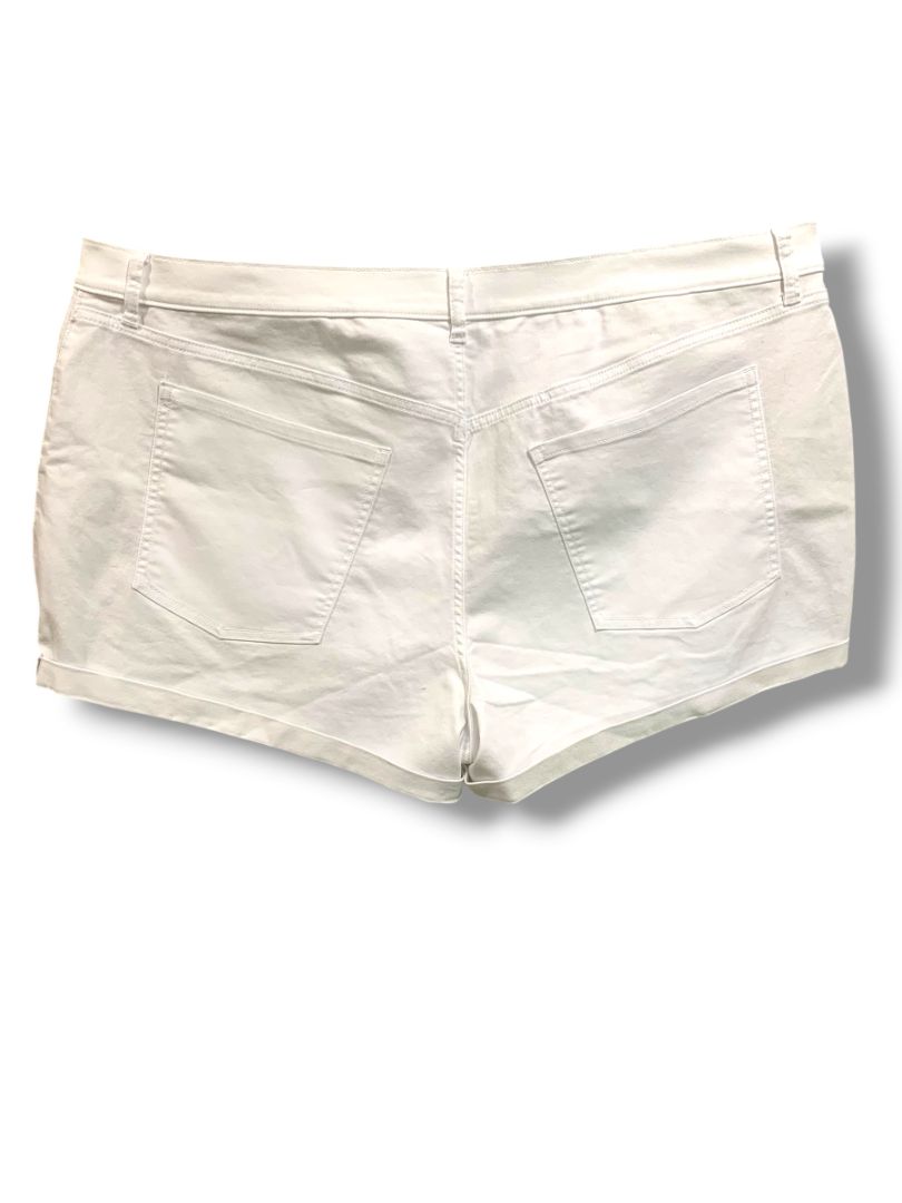 Size 24 Old Navy Womens Plus Size New Cuffed White Jean Shorts Mid-Rise