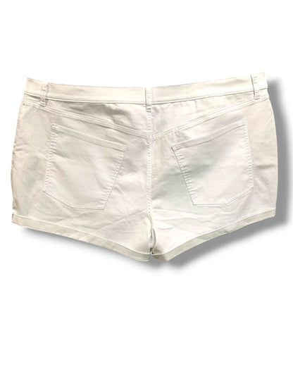 Size 24 Old Navy Womens Plus Size New Cuffed White Jean Shorts Mid-Rise