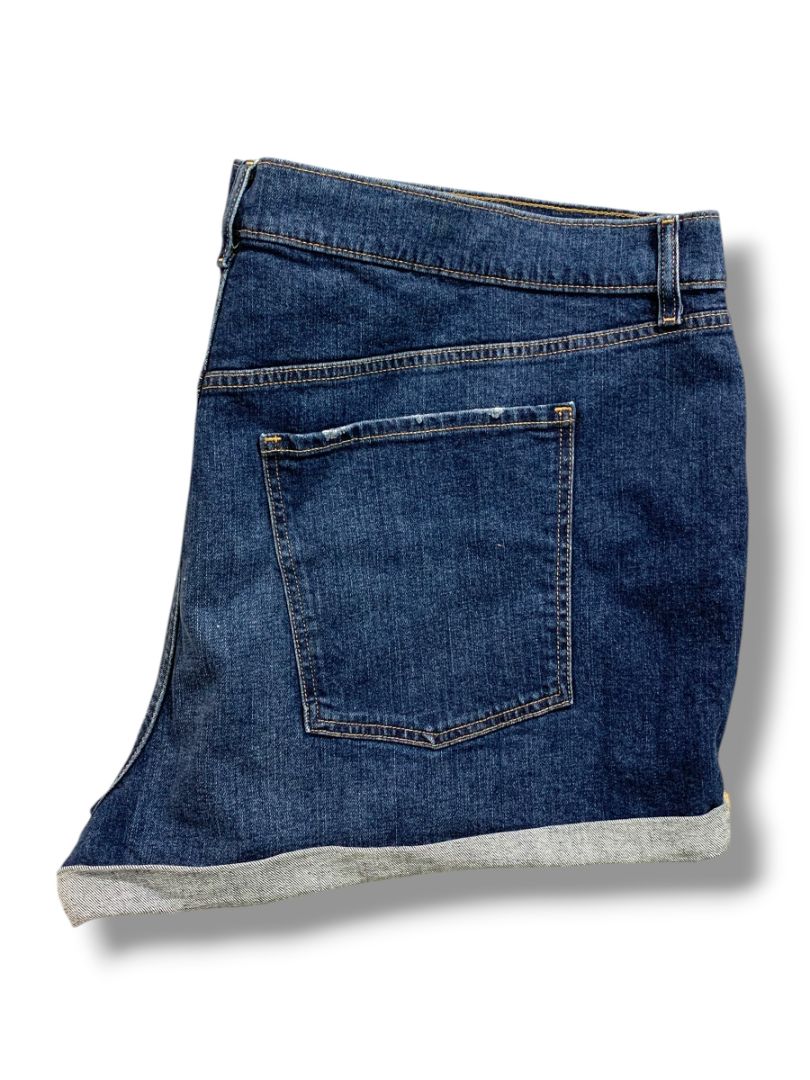 Size 24 Old Navy Womens Plus Size New Cuffed Jean Shorts Mid-Rise Boyfriend