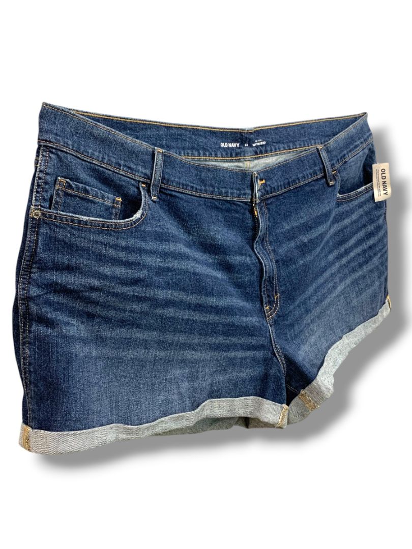 Size 24 Old Navy Womens Plus Size New Cuffed Jean Shorts Mid-Rise Boyfriend