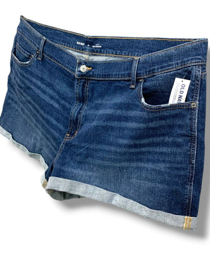 Size 24 Old Navy Womens Plus Size New Cuffed Jean Shorts Mid-Rise Boyfriend