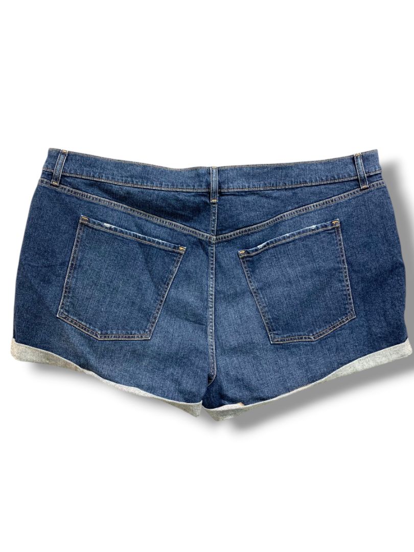 Size 24 Old Navy Womens Plus Size New Cuffed Jean Shorts Mid-Rise Boyfriend