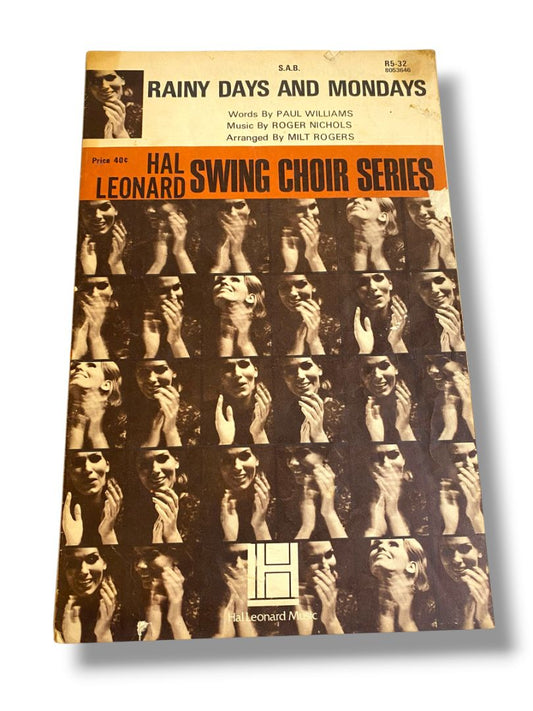 1970 Rainy Days and Mondays Hal Leonard Sheet Music Swing Choir Series R5-32