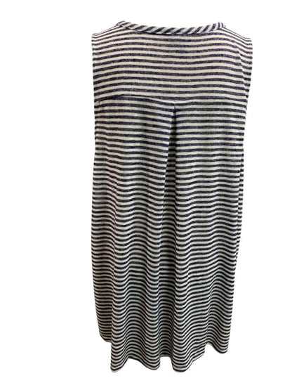 Size 3X Torrid Womens V-Neck Tank Top Shirt Blue Cream Stripes