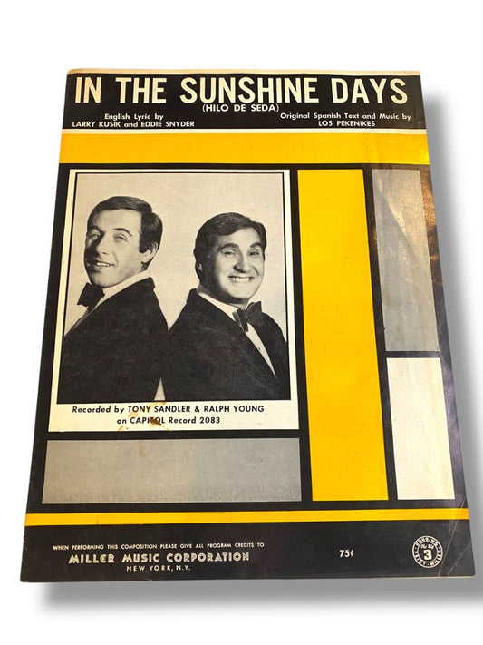 1967 In the Sunshine Days Sheet Music Hilo de Seda Kusik Snyder