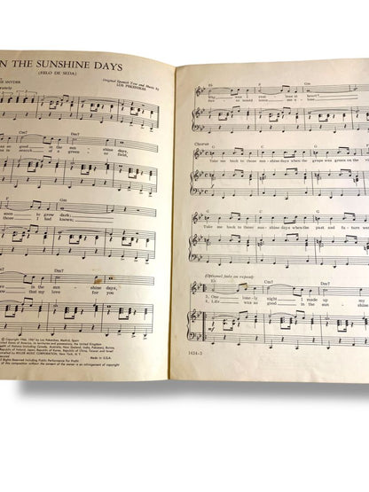 1967 In the Sunshine Days Sheet Music Hilo de Seda Kusik Snyder