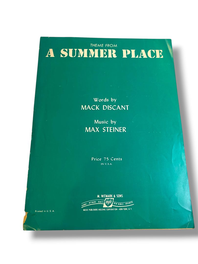 1959 Theme from A Summer Place Sheet Music Discanto Steiner M. Whitmark & Sons