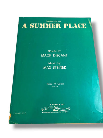 1959 Theme from A Summer Place Sheet Music Discanto Steiner M. Whitmark & Sons