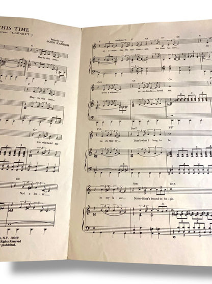 1972 Maybe This Time Cabaret Sheet Music Valando Music