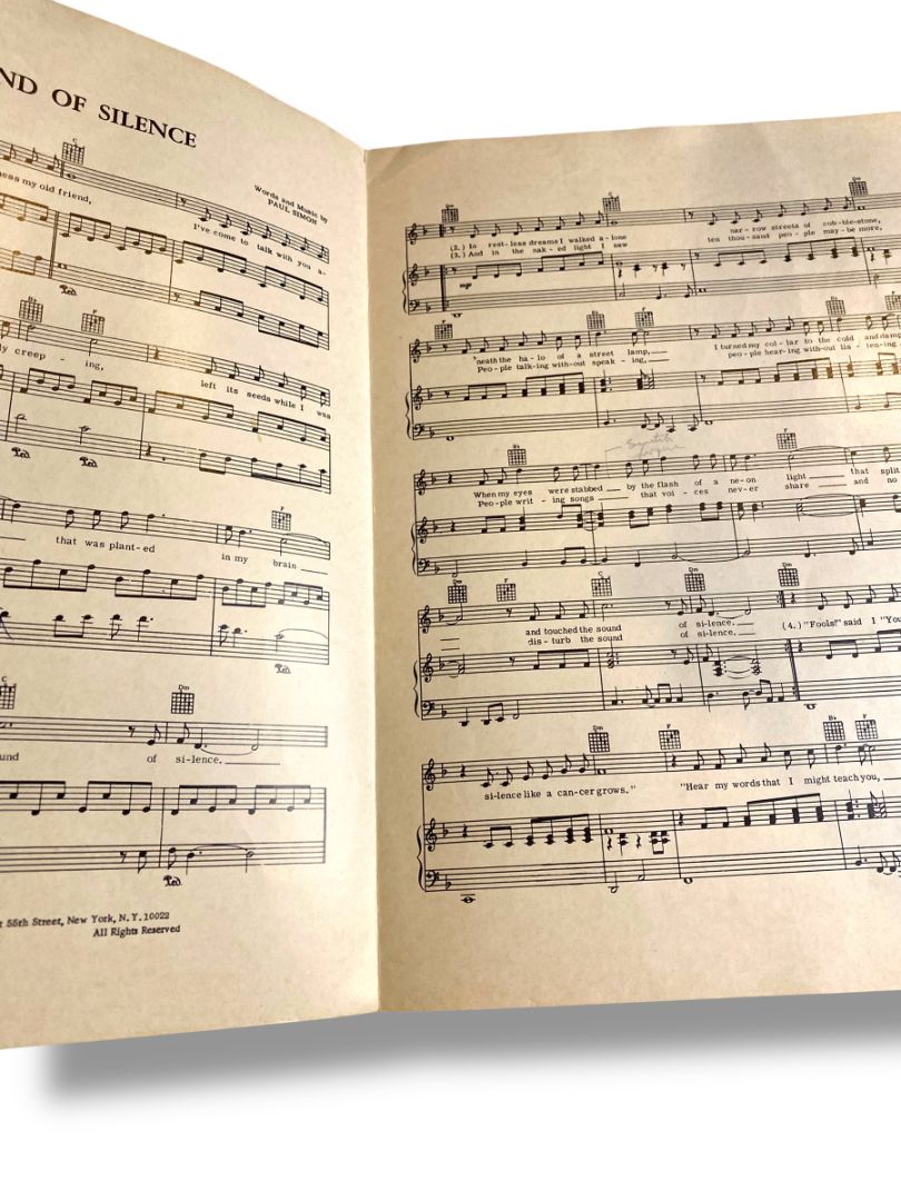 1964 The Sound of Silence Sheet Music Simon and Garfunkel Charing Cross