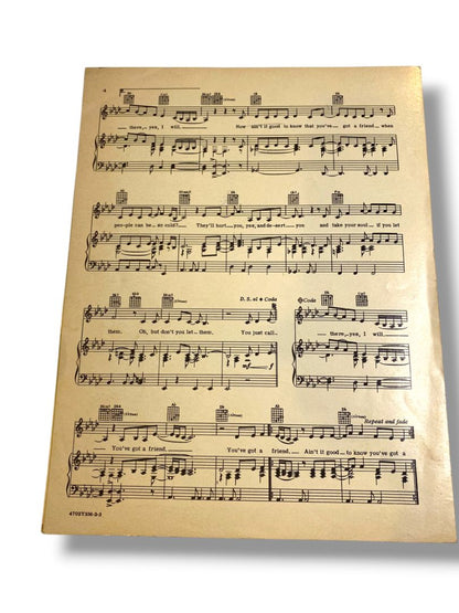 1971 You've Got a Friend Sheet Music Carole King Screen-Gems Columbia