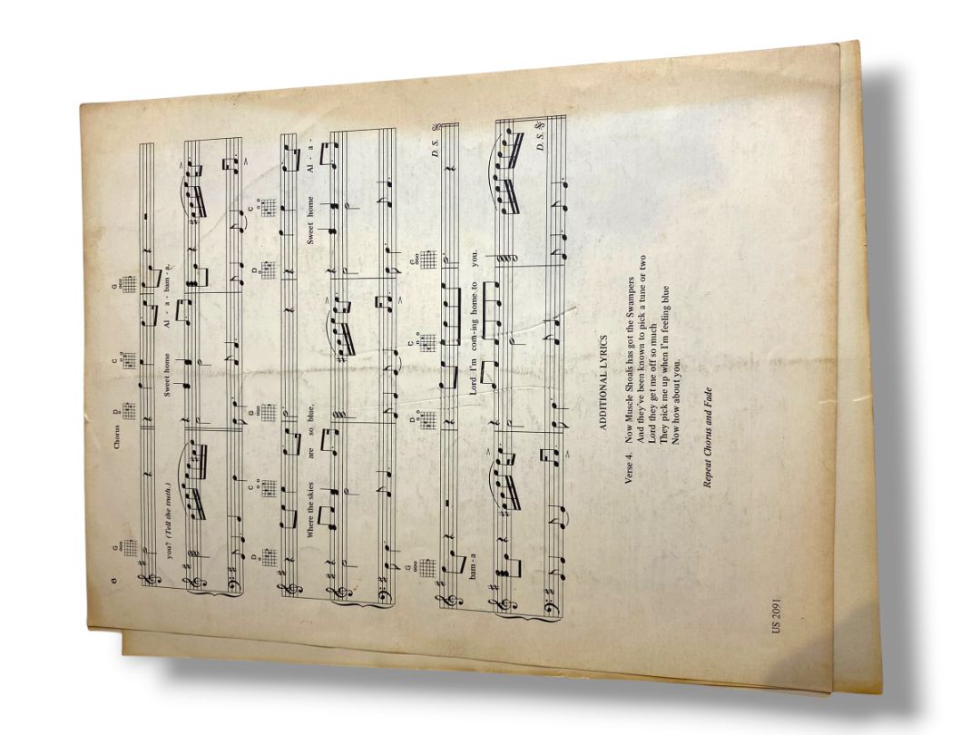 1974 Sweet Home Alabama Sheet Music Lynrd Skynyrd Van Zant King Rossington