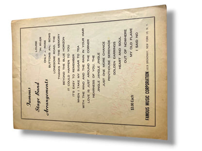 1961 Moon River Sheet Music Breakfast at Tiffanys Mercer Mancini Famous Music Corp