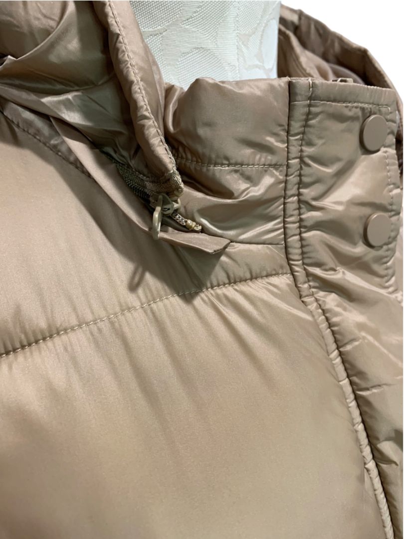 Size 3X Susan Graver Weekend Brown Winter Puffer Vest Detachable Hood Womens