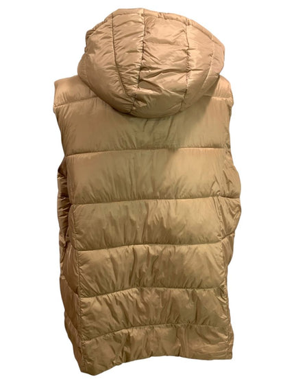 Size 3X Susan Graver Weekend Brown Winter Puffer Vest Detachable Hood Womens