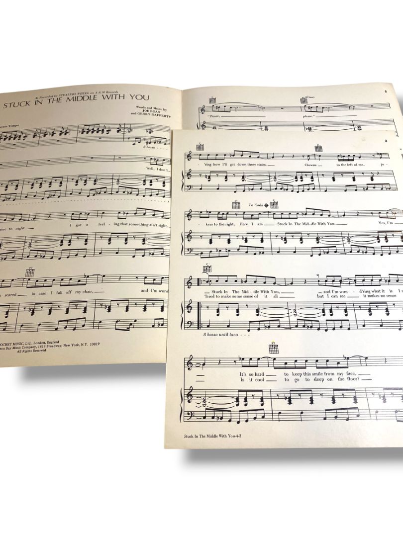 1973 Stuck in the Middle with You Sheet Music Egan Rafferty Hudson Bay Music Co