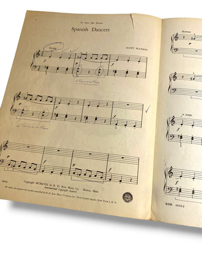 1958 Spanish Dancers by Scott Watson Sheet Music for Piano (Early Grade)