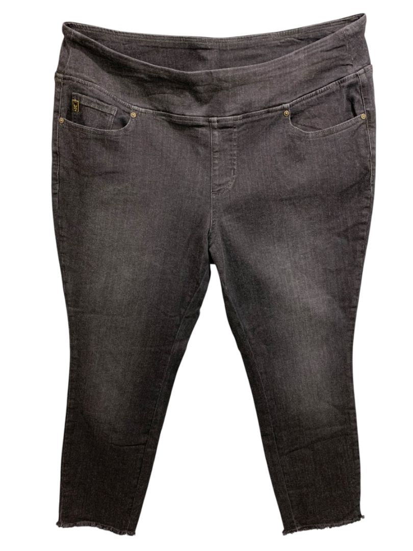 Size 20WP Belle by Kim Gravel Black Pull On Jeans Stretch Denim Petite
