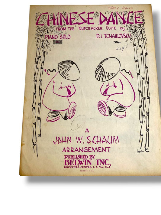 1950 Chinese Dance from the Nutcracker Suite Sheet Music Piano Solo Tchaikovsky
