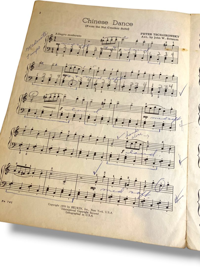1950 Chinese Dance from the Nutcracker Suite Sheet Music Piano Solo Tchaikovsky