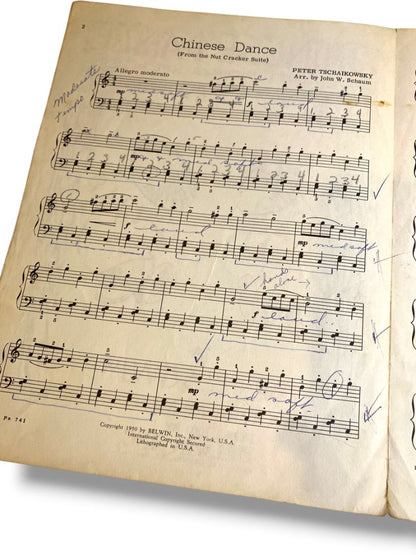 1950 Chinese Dance from the Nutcracker Suite Sheet Music Piano Solo Tchaikovsky