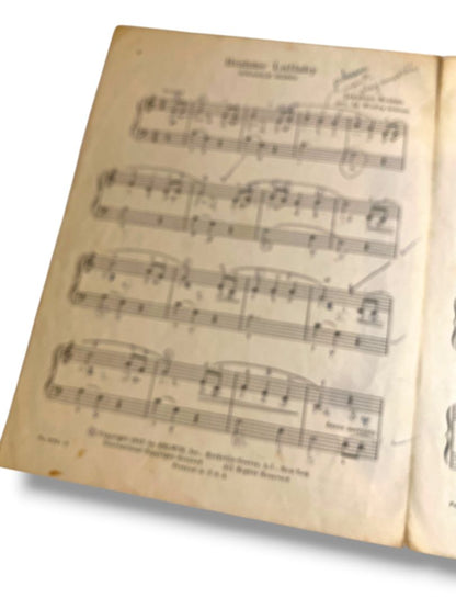 1957 Brahms' Lullaby Cradle Song Sheet Music Johannes Brahms Wesley Schaum Belwin