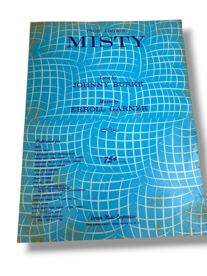 1955 Misty Vocal Edition Sheet Music Johnny Burke Erroll Garner Vernon Music