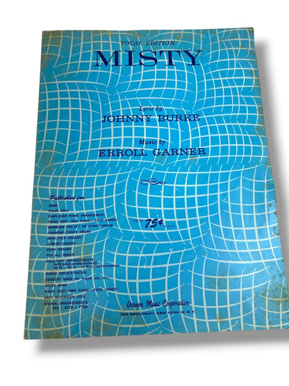 1955 Misty Vocal Edition Sheet Music Johnny Burke Erroll Garner Vernon Music