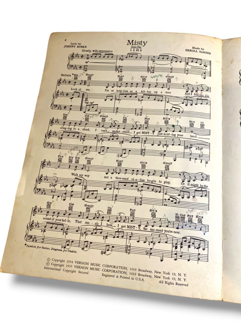 1955 Misty Vocal Edition Sheet Music Johnny Burke Erroll Garner Vernon Music