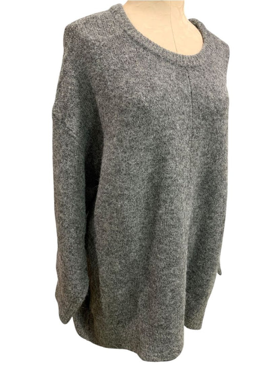 Size 4X Old Navy Womens New Fuzzy Charcoal Gray Sweater Soft Crewneck