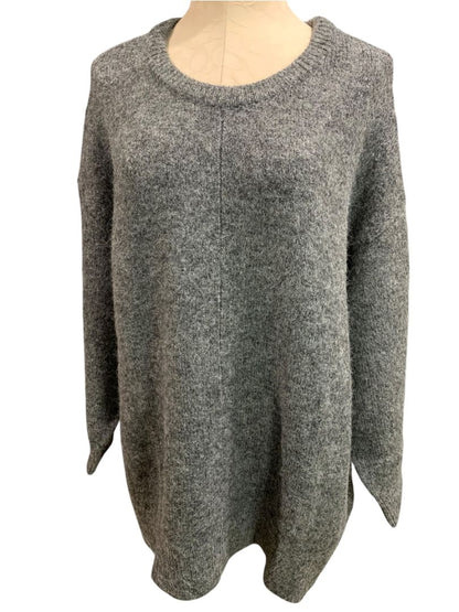 Size 4X Old Navy Womens New Fuzzy Charcoal Gray Sweater Soft Crewneck