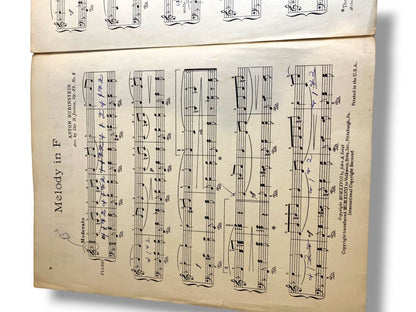 1928 Melody in F Rubenstein Sheet Music Volkwein Bros Inc