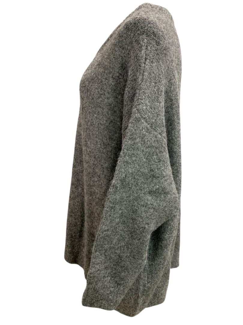 Size 4X Old Navy Womens New Fuzzy Charcoal Gray Sweater Soft Crewneck