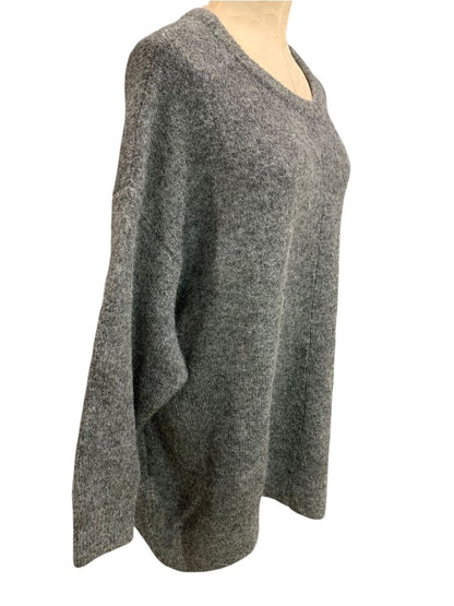 Size 4X Old Navy Womens New Fuzzy Charcoal Gray Sweater Soft Crewneck