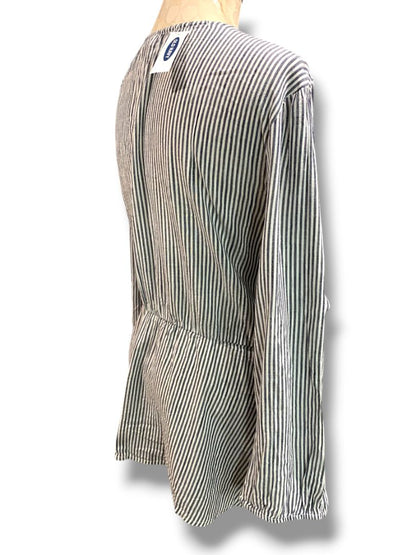 3X Old Navy Womens New Plus Size Blue White Striped Blouse Shirt