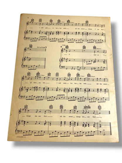 1972 Diary Sheet Music David Gates Bread Screen Gems-Columbia Music