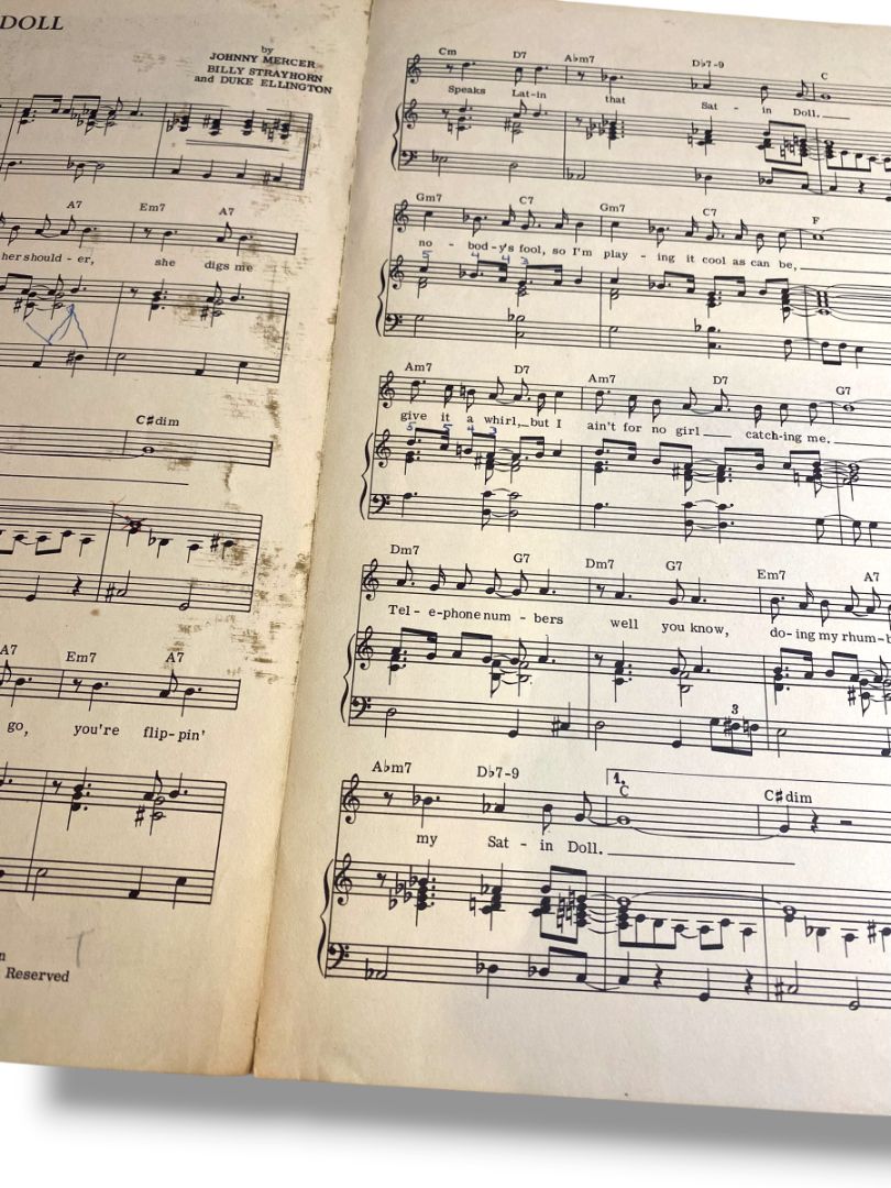 1964 Satin Doll Sheet Music Mercer Ellington Strayhorn Tempo Music Inc