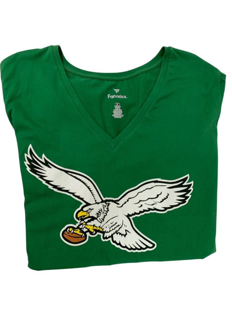 Size 4X Fanatics Womens V-Neck Tshirt Philadelphia Eagles Green