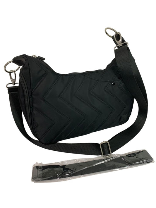 IHKWIP Black Quilted Convertible Shoulder Crossbody Bag Zig Zag Design