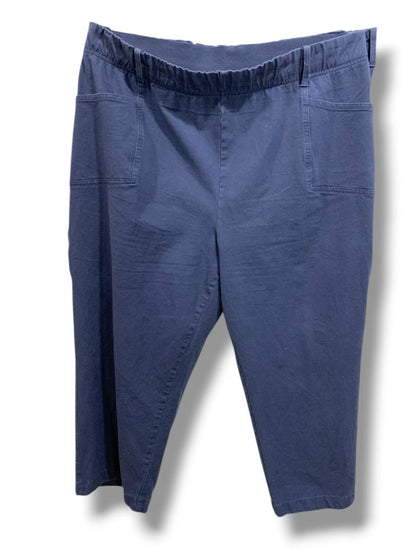 2XP Any Body Petite Womens Plus Size Navy Blue Pull On Pants Pockets Crop