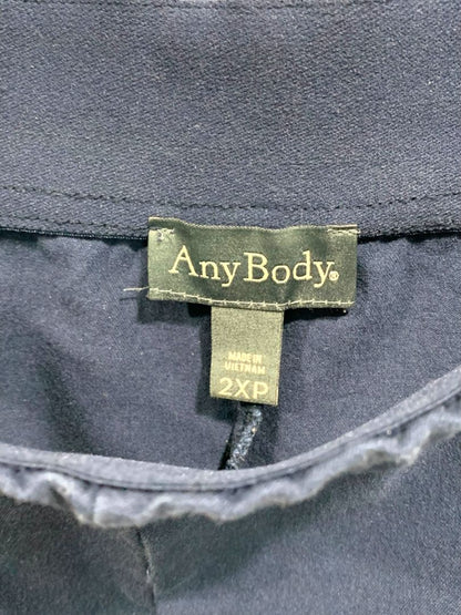 2XP Any Body Petite Womens Plus Size Navy Blue Pull On Pants Pockets Crop