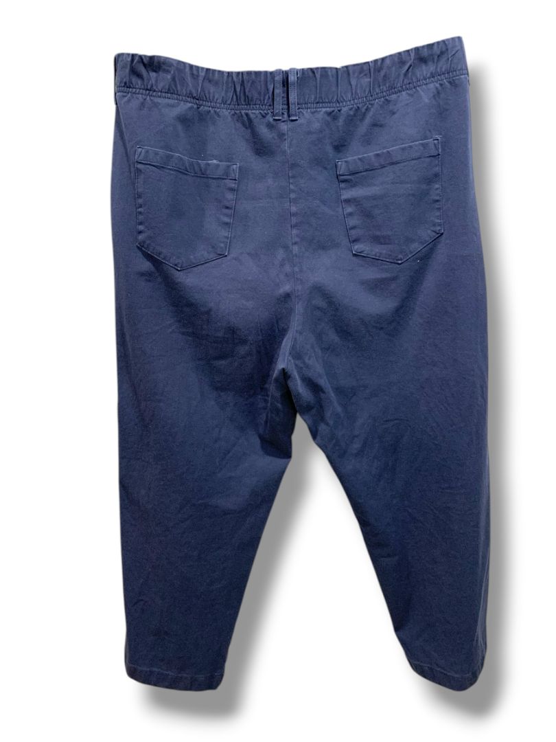 2XP Any Body Petite Womens Plus Size Navy Blue Pull On Pants Pockets Crop