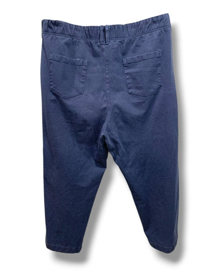 2XP Any Body Petite Womens Plus Size Navy Blue Pull On Pants Pockets Crop