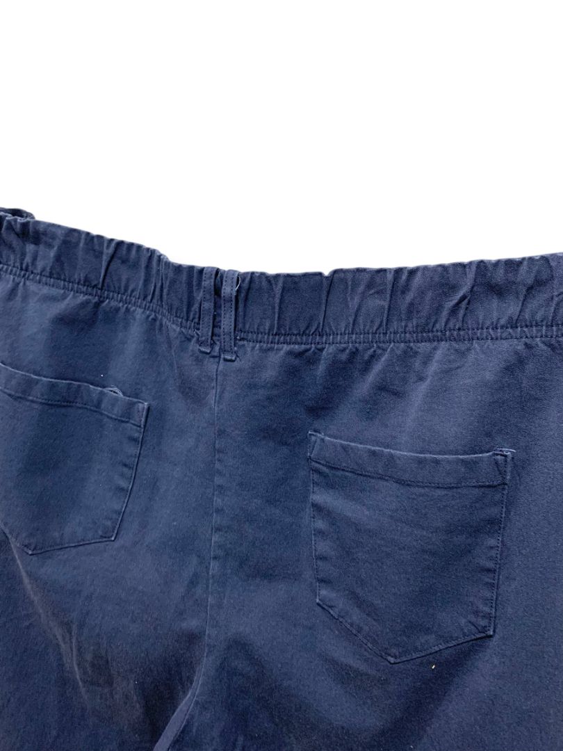 2XP Any Body Petite Womens Plus Size Navy Blue Pull On Pants Pockets Crop