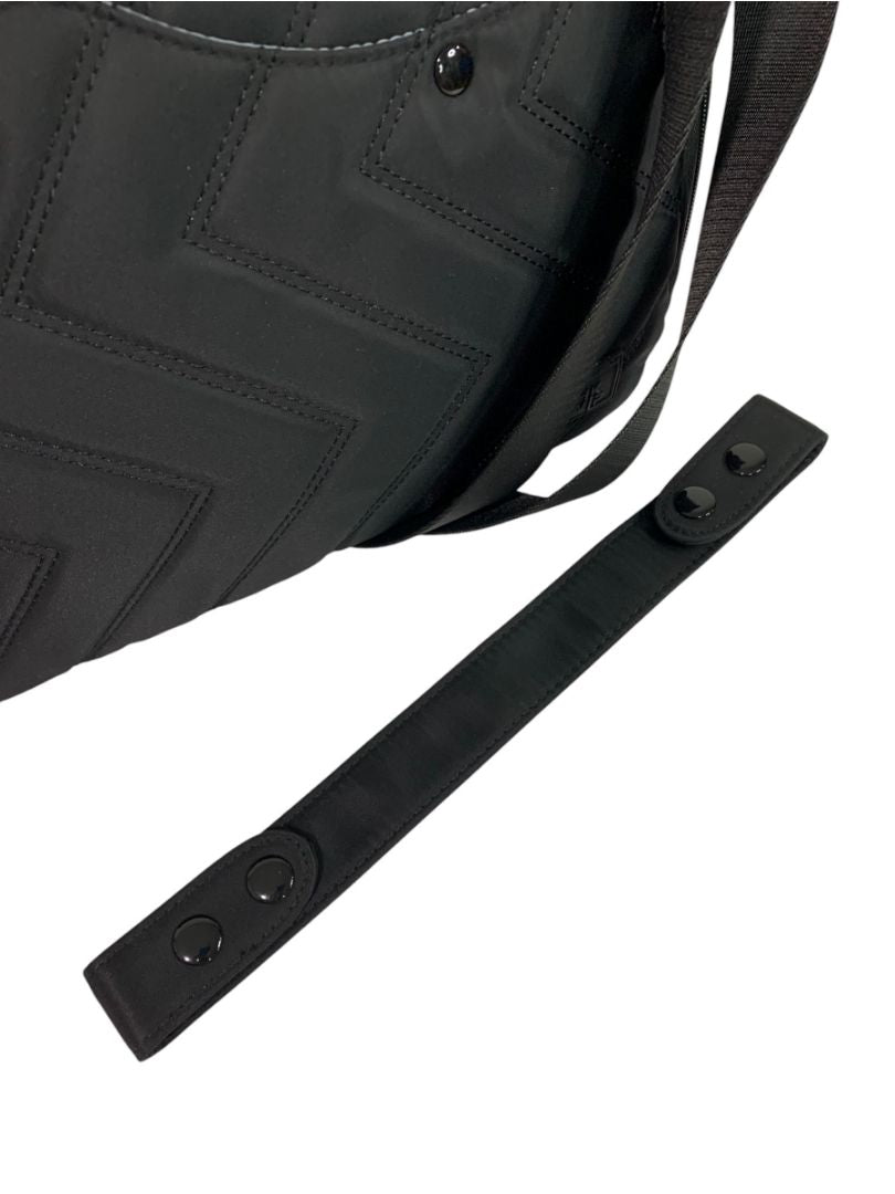 IHKWIP Black Quilted Convertible Shoulder Crossbody Bag Zig Zag Design