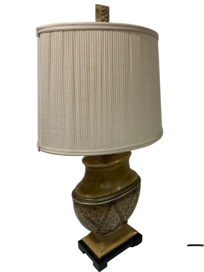 Vintage Retro Table Lamp Accent Works Well Resin Gold Brown 29"