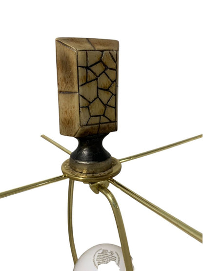 Vintage Retro Table Lamp Accent Works Well Resin Gold Brown 29"