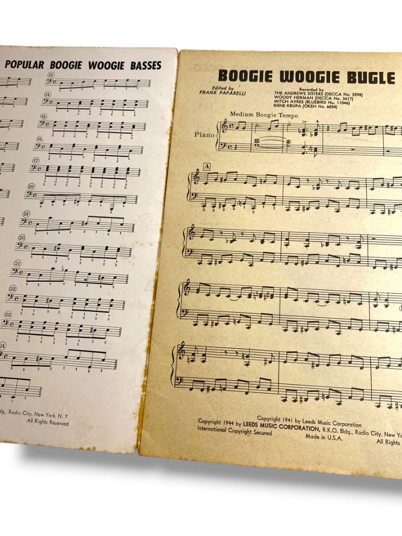 1943 Boogie Woogie Bugle Boy Sheet Music Piano Music Solo Don Raye Hughie Prince