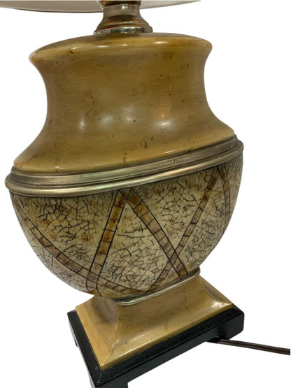 Vintage Retro Table Lamp Accent Works Well Resin Gold Brown 29"