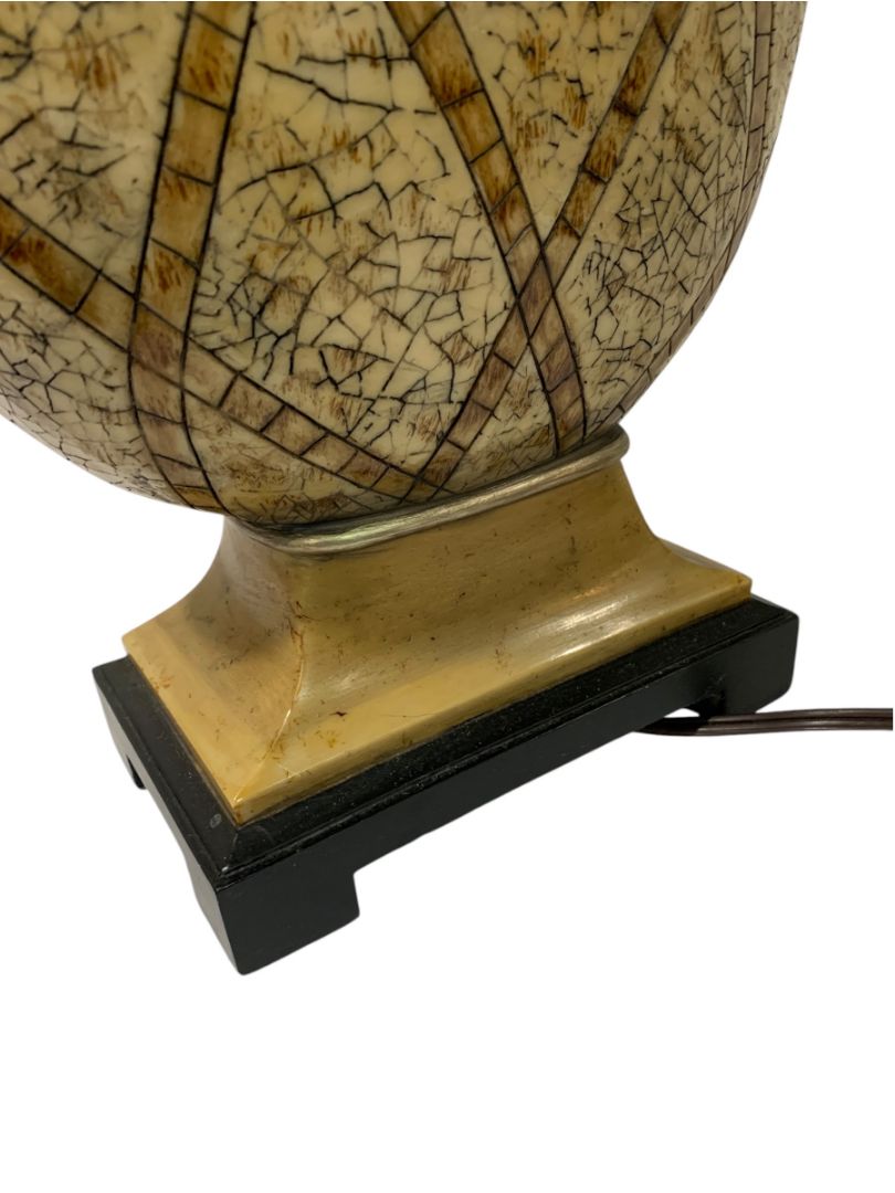Vintage Retro Table Lamp Accent Works Well Resin Gold Brown 29"